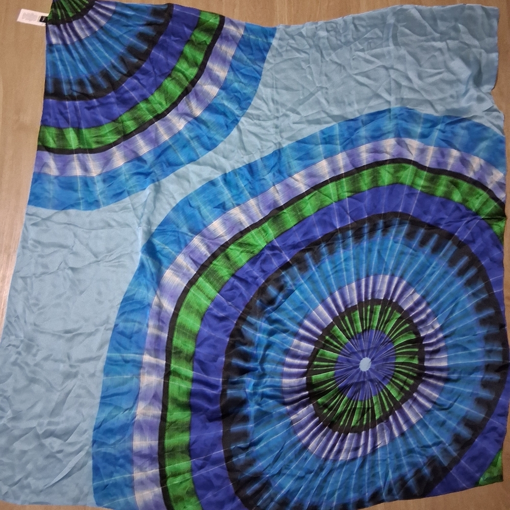 Echo Blue and Green Artistic Scarf